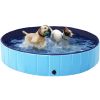 Collapsible Pet Pool Wash Tub for Cats and Dogs, Blue, XL, 55.1"