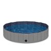 Dog Pool 32" x 8", Foldable Portable Outdoor Grooming Kids Pool Dog Gray - Medium