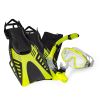 5 Piece Dive Set - swim mask, snorkel, swim fins, and carry bag in Yellow Small / Medium