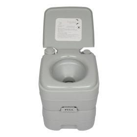 fOutdoor Portable Toilet with Carry Bag 5.3 Gallon Waste Tank  Portable Removable Flush Toilet with Double Outlet