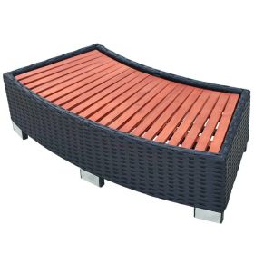 Spa Step Poly Rattan 36.2"x17.7"x9.8" Black