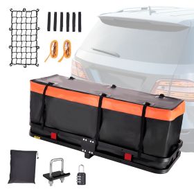 VEVOR 60x24x6 in Hitch Mount Cargo Carrier, 500lb Capacity Folding Trailer Hitch Cargo Basket & Waterproof Cargo Bag, Luggage Carrier Rack Fits 2" Hit