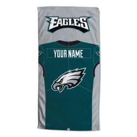 [Personalization Only] OFFICIAL NFL Jersey Personalized Beach Towel - Philadelphia Eagles