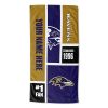 [Personalization Only] OFFICIAL NFL Colorblock Personalized Beach Towel - Ravens