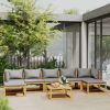 8 Piece Patio Lounge Set with Cushion Solid Acacia Wood