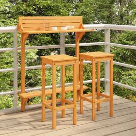 3 Piece Balcony Bar Set Solid Acacia Wood