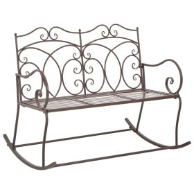 Patio Bench 40.9" Iron Antique Brown