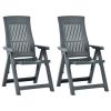 Patio Reclining Chairs 2 pcs Plastic Green