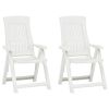 Patio Reclining Chairs 2 pcs Plastic White