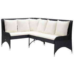 Patio Corner Sofas 2 pcs Poly Rattan Black