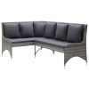 Patio Corner Sofas 2 pcs Poly Rattan Gray