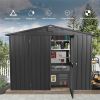 Outdoor Storage Shed 8.2'x 6.2', Metal Garden Shed for Bike, Trash Can, Galvanized Steel Outdoor Storage Cabinet with Lockable Door for Backyard, Pati