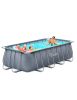 14ft x 7ft x 48in Metal Frame Swimming Pool Set for Families, Rectangular Above Ground Pool Set with Cartridge Filter Pump, Filter Cartridge, Pool Lad