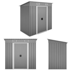 6'x4' Outdoor Metal Storage Shed for Garden Tools Lockable Door