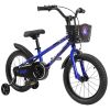 Kids Bike 14 inch for Boys & Girls with Training Wheels, Freestyle Kids' Bicycle with Bell,Basket and fender.