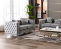 Lorreto Gray Velvet Loveseat