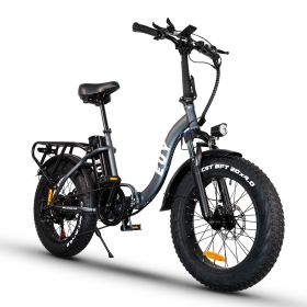 750w Step Through Electric Bike for Adults;  20'x4.0'Fat Tire Foldable Ebikes with 48V 16Ah Removable Battery;  Shimano 7 Speed Electric Bicycles for