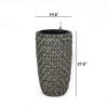 c14.6" Self-watering Wicker Planter - Garden Decoration Pot - Gray - Round