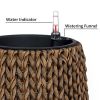 14.6" Self-watering Wicker Planter - Garden Decoration Pot - Dark Brown - Round