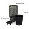 c14.6" Self-watering Wicker Planter - Garden Decoration Pot - Gray - Round