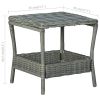 2 Piece Patio Lounge Set with Cushions Poly Rattan Light Gray