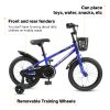 Kids Bike 14 inch for Boys & Girls with Training Wheels, Freestyle Kids' Bicycle with Bell,Basket and fender.