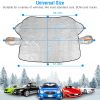 Car Windshield Snow Cover Windproof Magnetic Car Windscreen Cover Frost Ice Protection with Side Mirror Protector 5 Magnets for Most Vehicles