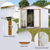 Metal garden sheds 6ftx8ft outdoor storage sheds White+Yellow