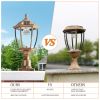 Retro gold Solar Column Headlights With Dimmable LED