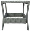 2 Piece Patio Lounge Set with Cushions Poly Rattan Light Gray