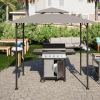 8x 5 FT Grill Gazebo Grill Canopy Double Tiered BBQ Gazebo Outdoor BBQ Canopy, Gray