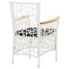 7 Piece Patio Dining Set Poly Rattan White