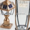 Retro gold Solar Column Headlights With Dimmable LED(2 pack)