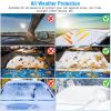 Car Windshield Snow Cover Windproof Magnetic Car Windscreen Cover Frost Ice Protection with Side Mirror Protector 5 Magnets for Most Vehicles