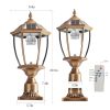 Retro gold Solar Column Headlights With Dimmable LED(2 pack)