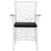 7 Piece Patio Dining Set Poly Rattan White