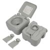 fOutdoor Portable Toilet with Carry Bag 5.3 Gallon Waste Tank  Portable Removable Flush Toilet with Double Outlet