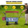 VEVOR Extra Large Collapsible Garden Cart with Removable Canopy, Folding Wagon Utility Carts with Wheels and Rear Storage, Wagon Cart for Garden, Camp