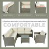 U_STYLE Patio Furniture Set, 5 Piece Outdoor Conversation Set,with Coffee Table, Cushions and Single Chair