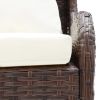 Patio Corner Sofas 2 pcs Poly Rattan Brown