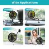 360¬∫ Rotatable Car Cooling Fan USB Vehicle Fan for Backseat Dashboard Window Clip Fan for Car Home with 3 Speeds