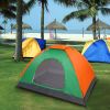 c2-Person Waterproof Camping Dome Tent for Outdoor Hiking Survival Orange & Green