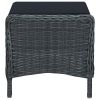 3 Piece Patio Lounge Set with Cushions Poly Rattan Dark Gray