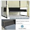 [VIDEO provided]U_Style 2-3 People Outdoor Swing Bed,Adjustable Curtains,Suitable For Balconies, Gardens And Other Places