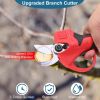 21V Cordless Electric Pruning Shears 40mm 1.57" Electric Branch Scissors Tree Branch Cutter with 2 Rechargeable Batteries Sharpening Stone Blade Repla