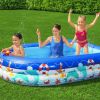 Inflatable outdoor swimming pool with UV sunshades