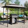 8x 5 FT Grill Gazebo Grill Canopy Double Tiered BBQ Gazebo Outdoor BBQ Canopy, Gray