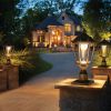 Retro gold Solar Column Headlights With Dimmable LED(2 pack)