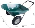 Dual-Wheel Home Garden Yard Utility Wheelbarrow Cart with Built-in Stand