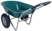 Dual-Wheel Home Garden Yard Utility Wheelbarrow Cart with Built-in Stand